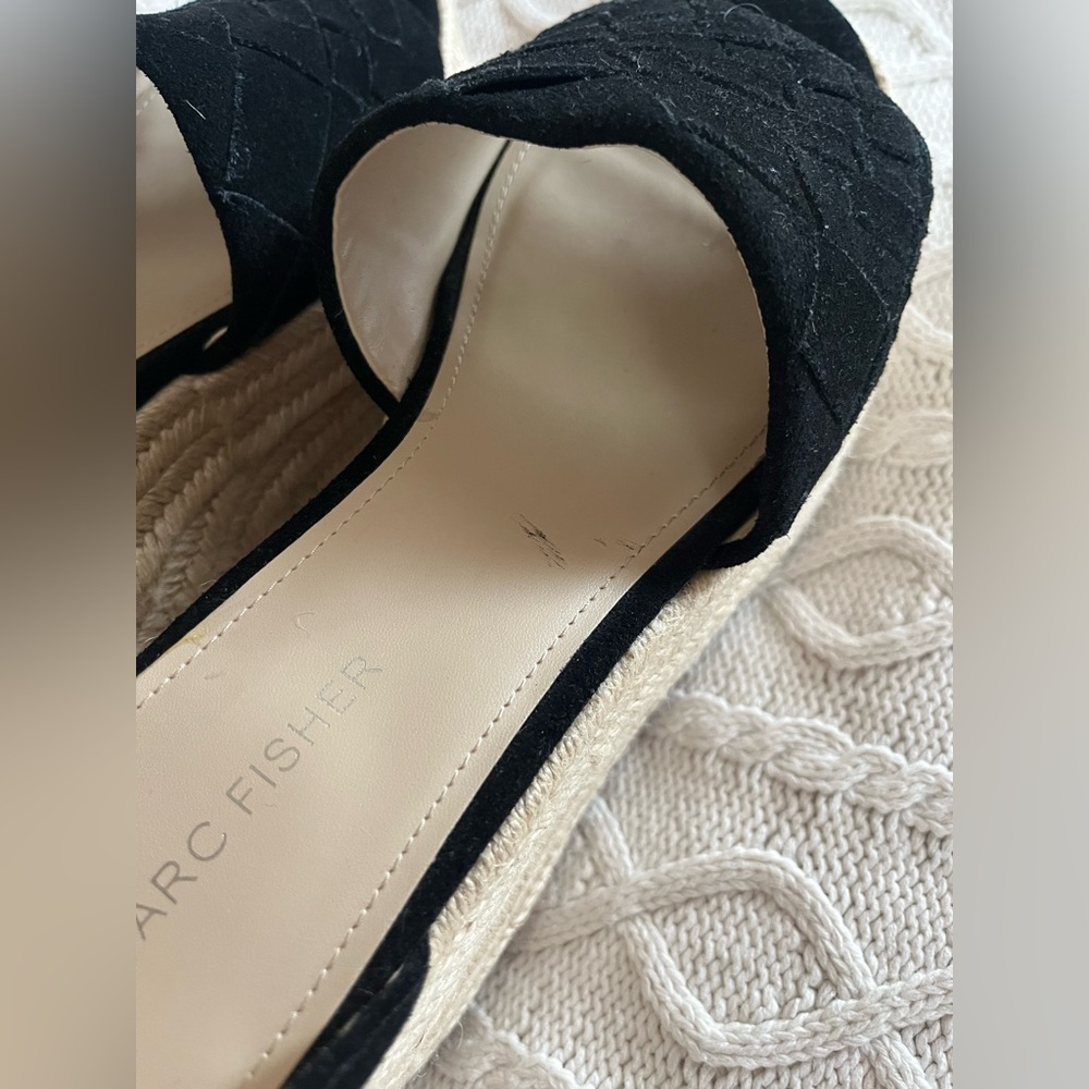 Marc Fisher Black Wedge Espadrilles Women’s Size 9.5 - Picture 9 of 15